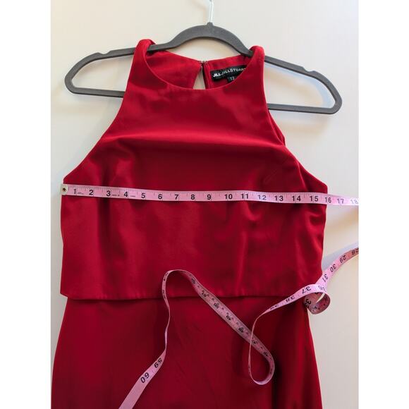 Jill Stuart Dress BHLDN Iva Crepe Gown Maxi Formal Evening Elegant Red Size 12 - Picture 11 of 12